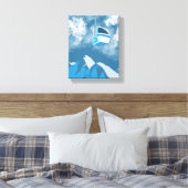 ゴンドラに乗る | スキーマウンテン絵を描の冬 キャンバスプリント (インサイチュ (寝室))