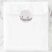 ゴンドラボートにフィギュアを乗せる ラウンドシール (バッグ)