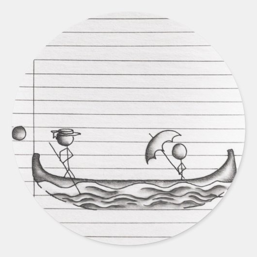 ゴンドラボートにフィギュアを乗せる ラウンドシール (正面)