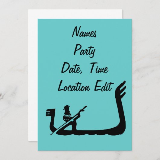 ゴンドラヴェネツィアイタリアフレーム 招待状 (正面/裏面)