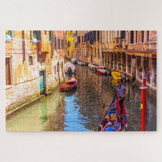 ゴンドラ、ヴェネツィア、イタリアの運河の景勝地 ジグソーパズル (横)