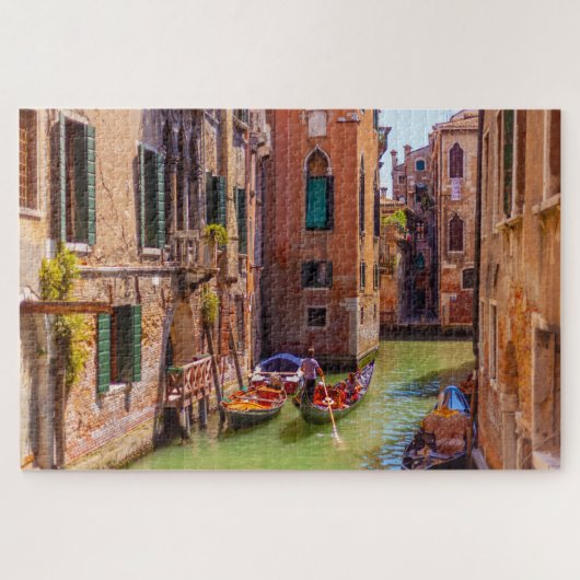 ゴンドラ、ヴェネツィア、イタリアの運河の景勝地 ジグソーパズル (横)