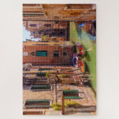 ゴンドラ、ヴェネツィア、イタリアの運河の景勝地 ジグソーパズル (縦)