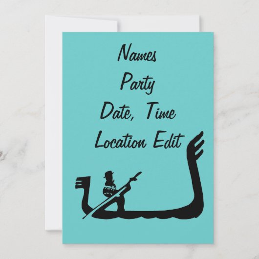 ゴンドラ ヴェネツィア イタリア 額縁 招待状 (正面)