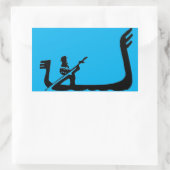 ゴンドラ、ヴェネツィア（青） 長方形シール (バッグ)