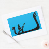 ゴンドラ、ヴェネツィア（青） 長方形シール (封筒)