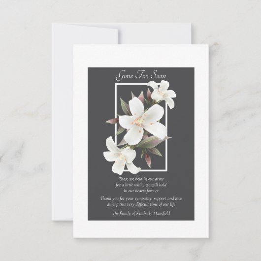 ゴン・ツー・スーン悔やみや弔慰サンキューカード サンキューカード (正面)