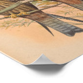 ゴヴィンダカイトブラウンバードアートヴィンテージプリント ポスター (角)