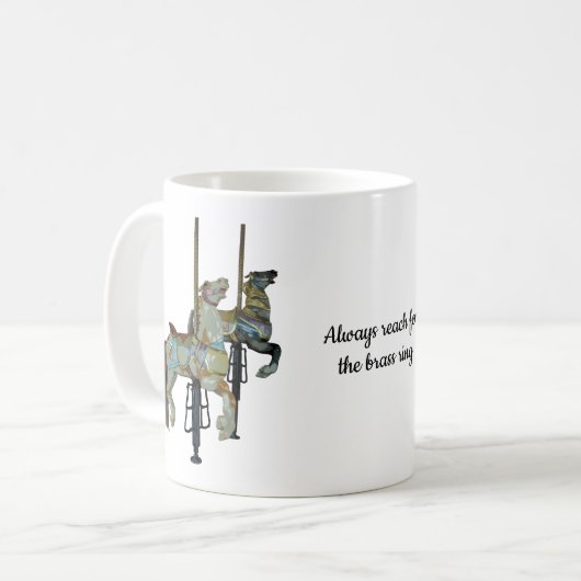 ゴーかわいらしルメリー回転木馬ウマ引用文 コーヒーマグカップ (正面左)