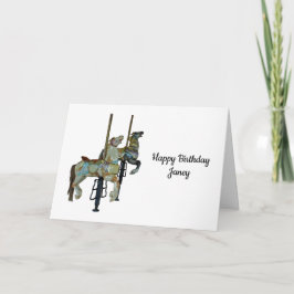 ゴーかわいらしルメリー回転木馬ウマ誕生日 カード