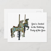 ゴーかわいらしルメリー回転木馬ウマ誕生日 ポストカード (正面/裏面)