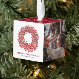 ゴーアッシュレッドウィンターベリーリース写真クリスマス キューブオーナメント