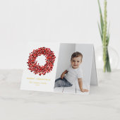 ゴーアッシュレッドウィンターベリーリース写真クリスマス 箔シーズンカード (正面)