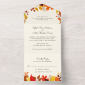 ゴーアッシュ紅葉すべて1つの結婚式の招待 オールインワン招待状 (内側)