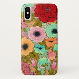 ゴーアッシュ絵を描フローラガーデンiPhone Xケース iPhone X ケース
