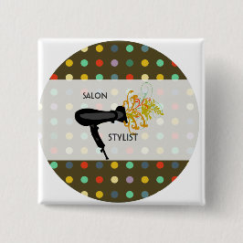 ゴーイングレトロ愛らしい美しいサロン美容師 缶バッジ