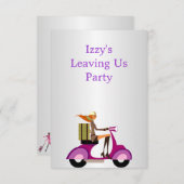ゴーイング遠くにパーティーイベントガールオンバイク 招待状 (正面/裏面)