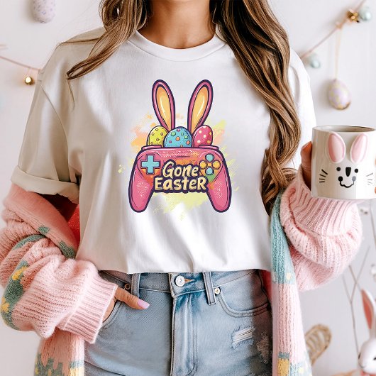 ゴーイースターのゲーミングシャツ； Bunny Gaming Controller Tシャツ