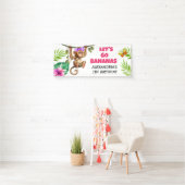 ゴーカラフルバナナスモンキージャングルチャイルド誕生日 横断幕 (インサイチュ)