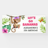 ゴーカラフルバナナスモンキージャングルチャイルド誕生日 横断幕 (横)