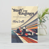 ゴーカルティンゴーカーレーシングカーバチュラーパーティ 招待状 (スタンド正面)