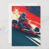 ゴーカーティンゴーカートのレーシングカーボーイバースデーパーティー 招待状 (裏面)