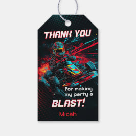 ゴーカートありがとうラベル，レーシングパーティーの好意 ギフトタグ