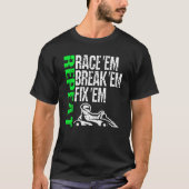 ゴーカートのレーシングレースEmブレークEm修正EmリピートCart Tシャツ (正面)