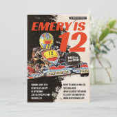 ゴーカートの誕生日パーティー招待状 招待状 (スタンド正面)