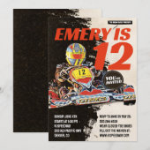 ゴーカートの誕生日パーティー招待状 招待状 (正面/裏面)