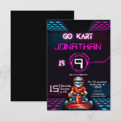 ゴーカートの誕生日招待状 招待状 (正面/裏面)