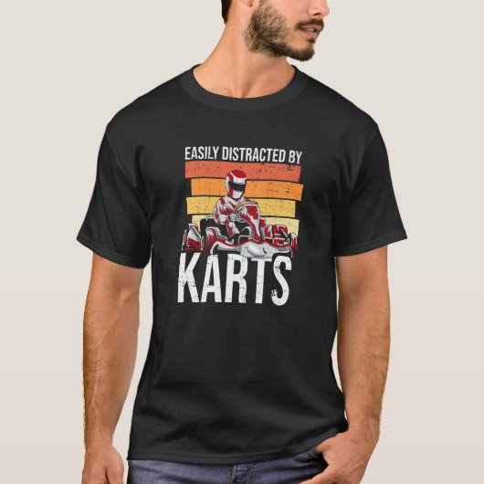 ゴーカートの運転手のカルトに簡単に気を取られる Tシャツ (正面)