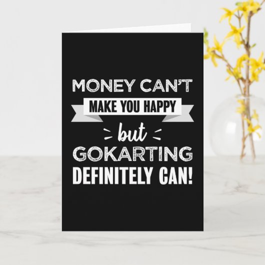 ゴーカートは幸せなギフトをおもしろい作る カード (黄色い花)