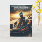 ゴーカートテーマの誕生日カード カード (黄色い花)
