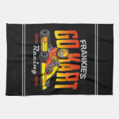 ゴーカートパーソナライズされたレーシングモータースポーツカルティン キッチンタオル (横)