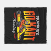 ゴーカートパーソナライズされたレーシングモータースポーツカルティン フリースブランケット (正面(横))