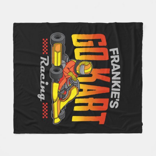 ゴーカートパーソナライズされたレーシングモータースポーツカルティン フリースブランケット (正面(横))