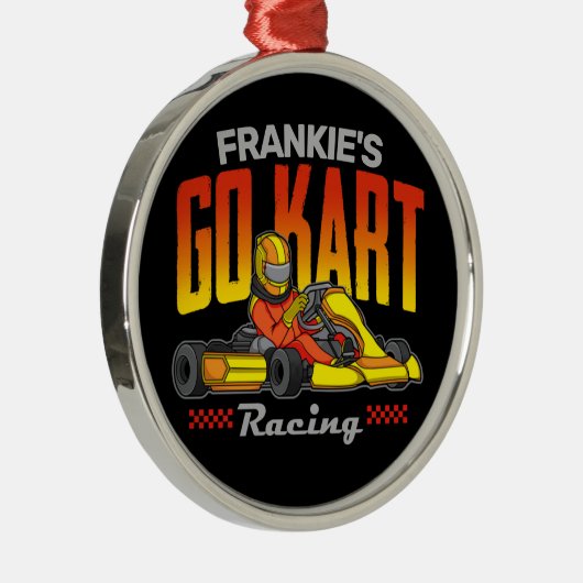 ゴーカートパーソナライズされたレーシングモータースポーツカルティン メタルオーナメント (右)