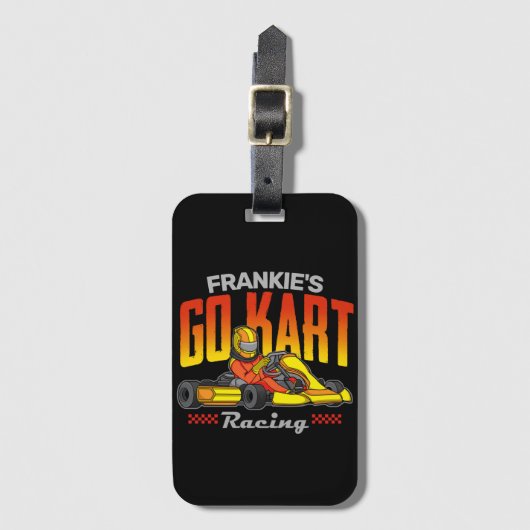 ゴーカートパーソナライズされたレーシングモータースポーツカルティン  ラゲッジタグ (正面縦)