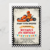 ゴーカートパーティーの招待状 招待状 (正面/裏面)