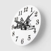 ゴーカートレーサー ラウンド壁時計 (傾斜)