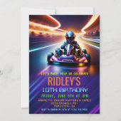 ゴーカートレーシング誕生日 招待状 (正面)