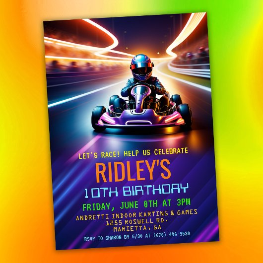 ゴーカートレーシング誕生日 招待状