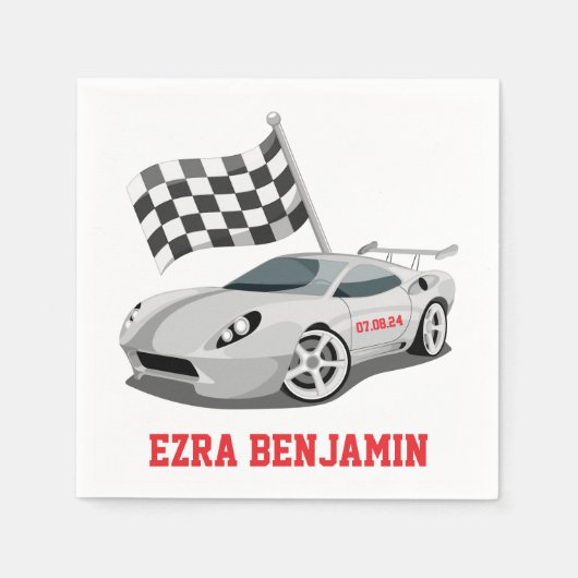 ゴーカートレースカーレースバー（ユダヤ教の）バル・ミツバー スタンダードカクテルナプキン (正面)