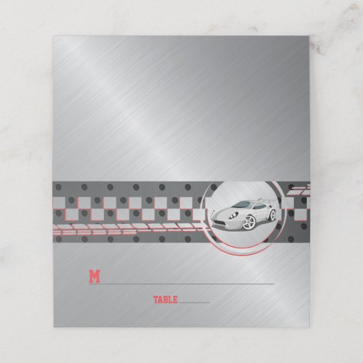 ゴーカートレースカーレースバー(ユダヤ教の)バル・ミツバー プレイスカード (外部開封)