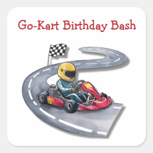 ゴーカート誕生日バッシュ スクエアシール