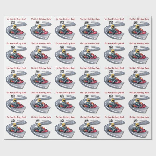 ゴーカート誕生日バッシュ ラッピングペーパー (フラット)