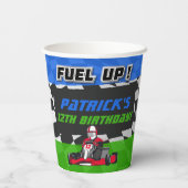 ゴーカート誕生日パ市松模様にーティ 紙コップ (裏面)