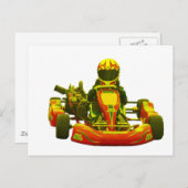 ゴーカート・レーサー・イン・イエロー ポストカード (正面/裏面)