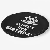 ゴーカート、レーシングカーボーイ誕生日 ペーパープレート (アングル)